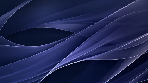 Flowing glasslike ribbons drift across deep blue space.