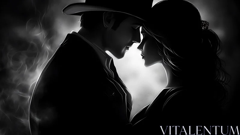 Smoke-Shrouded Cowboy Confession: Silhouettes in Noir.