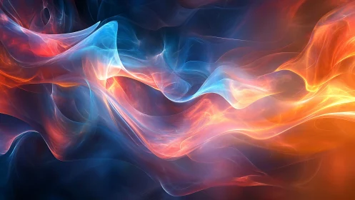 Fluid Energy: Blue and Orange Wave Dynamics.