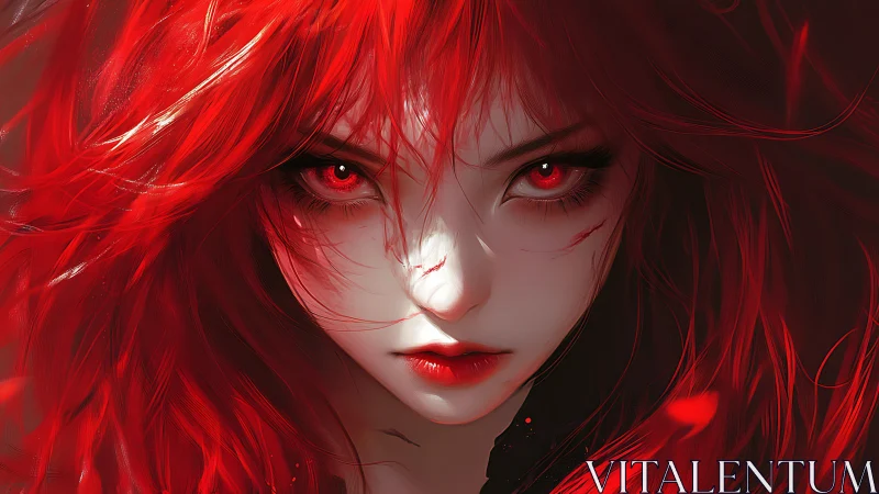 Scarlet-eyed sorceress melts the shadows with burning gaze