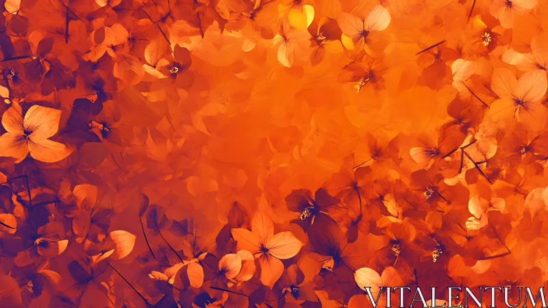 Orange floral abstract with layered petals and soft gradients.