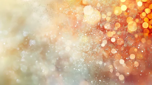 Warm bokeh abstraction with layered luminous particle field.