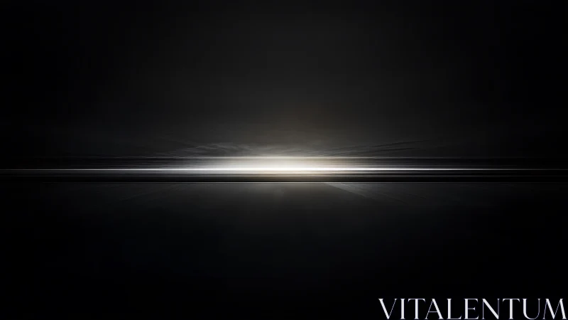 Minimal horizon light streaks across deep black void.