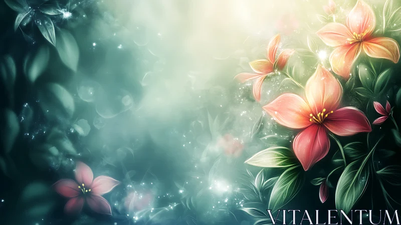 Luminous Garden Dreams: Where Flowers Glow with Wonder.