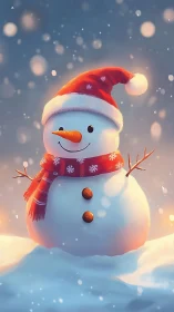 Soft-lit snowman with diffuse glow, warm rim lighting and bokeh