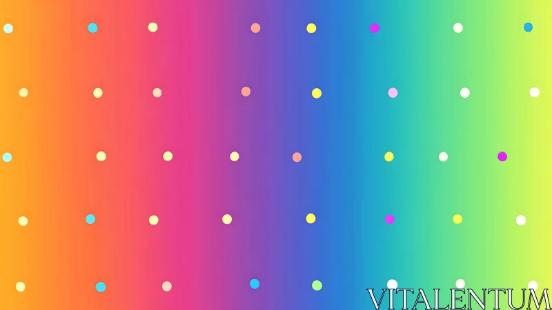 Regular grid of chromatic dots over continuous rainbow gradient field