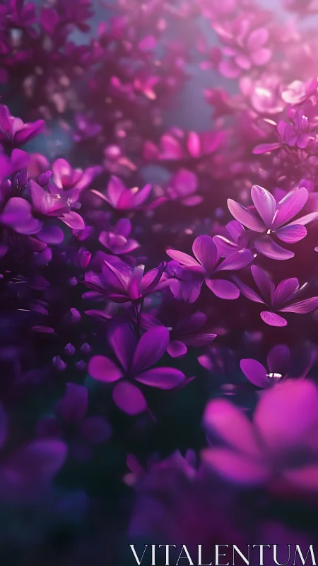 Purple Bokeh Florals with Shallow Depth of Field.