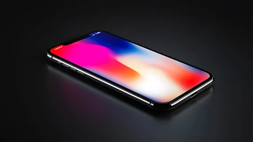 Smartphone Display. Vibrant Gradient Wallpaper Illuminated.