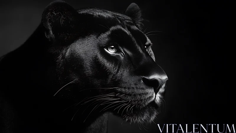 Lioness Profile in Darkness.