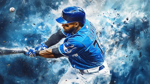 Dynamic baseball swing captured with explosive motion effects