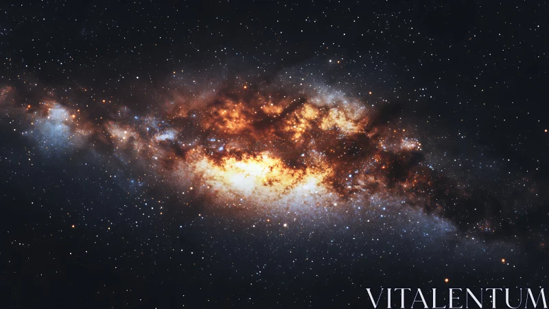 Stellar nebula cluster glows within dense galactic starfield.