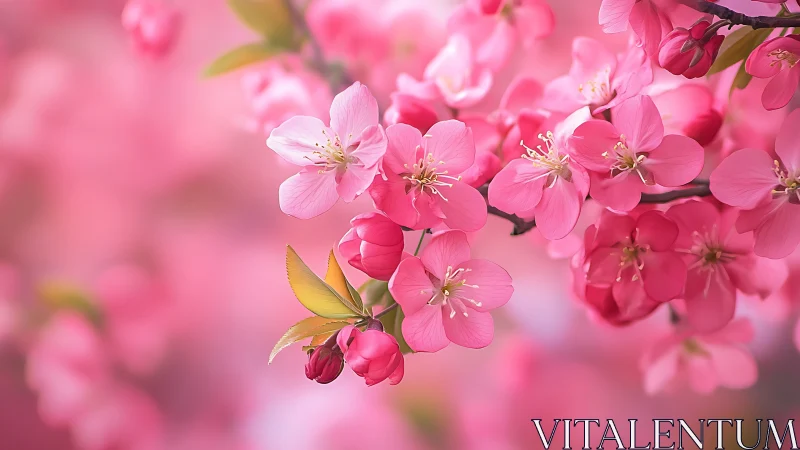 Crabapple blossoms at varying stages of bloom and maturation.