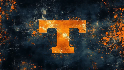 Blazing orange T emblem splashed across storm-dark canvas.