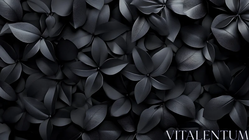 Monochrome parametric leaf cluster shows high-relief matte surface