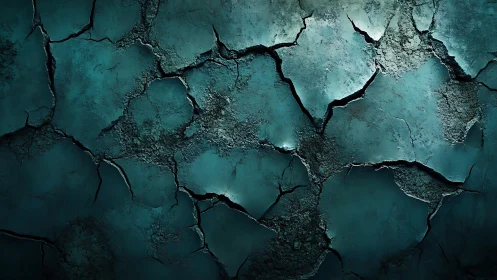 Fractured teal crust with high-relief surface fissuring texture.