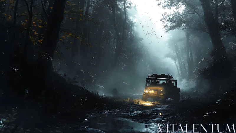 Luminous Expedition Through Shadowed Woodland Pathways