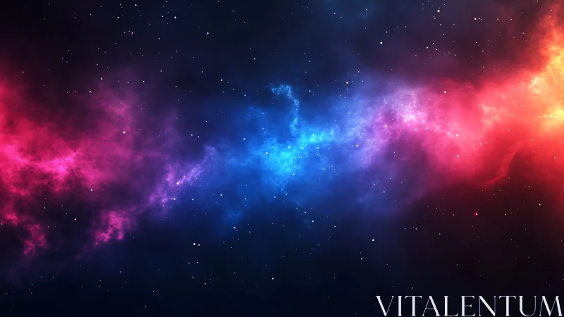 Nebula colors stream across deep space in radiant band.