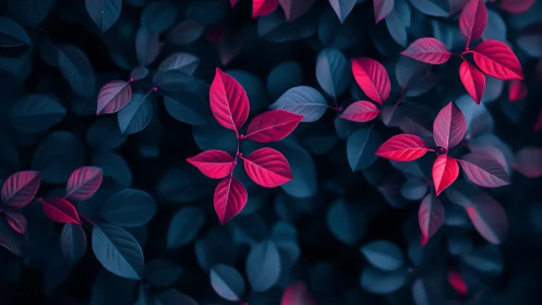 Midnight garden lets neon-pink leaves quietly steal the show