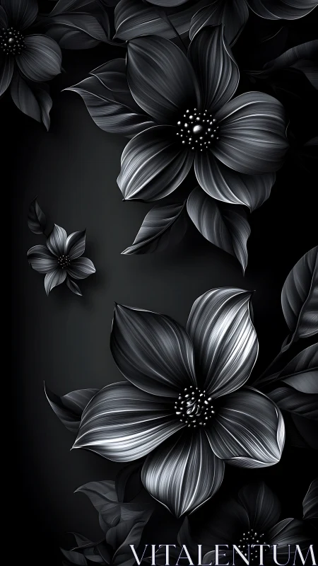 Monochromatic Floral Composition: Digital Rendering of Layered Petals.