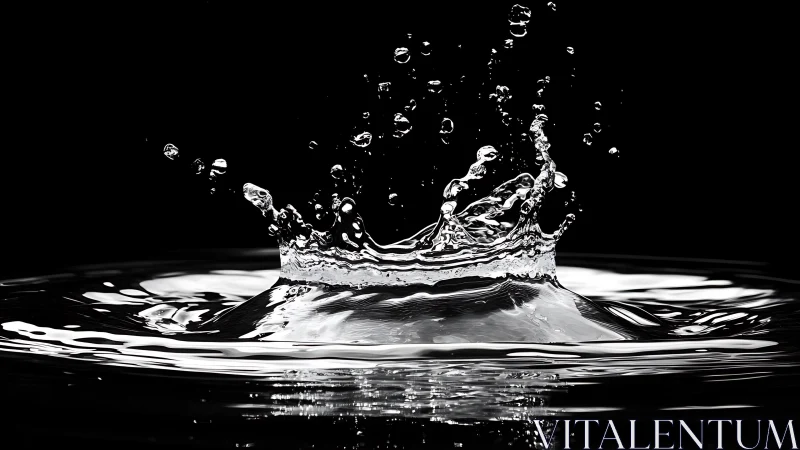 Shimmering water crown rises in a bold, crystal clear splash