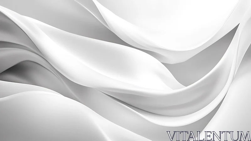 Flowing White Fabric Abstract Art with Smooth Soft Texture.