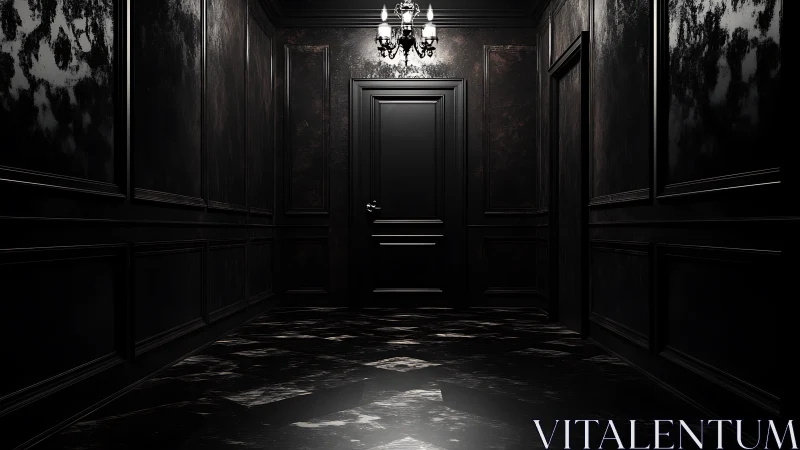 Shadowed hallway invites curiosity toward its closed door