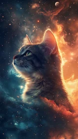 Astrophysical feline portrait in bifurcated nebular luminance.