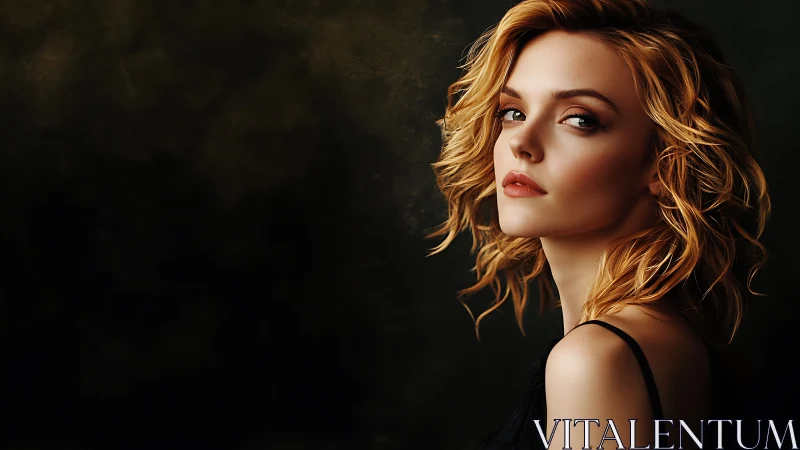 Photorealistic studio portrait with chiaroscuro side lighting.