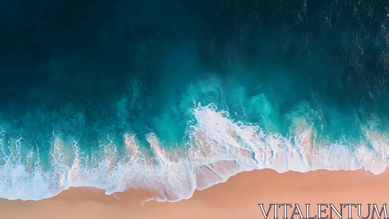 Aerial littoral wavefront dynamics over gradient sand shore.