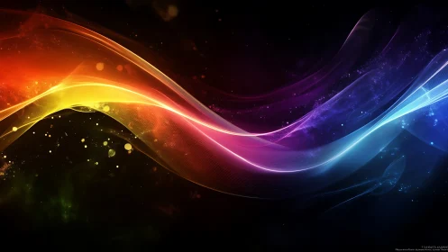 Chromatic lightwave ribbons on deep-space gradient field.