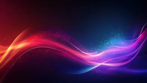 Luminous color waves flow gently across a dreamy night sky