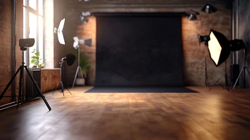 Warm studio lights welcome creativity onto a quiet set