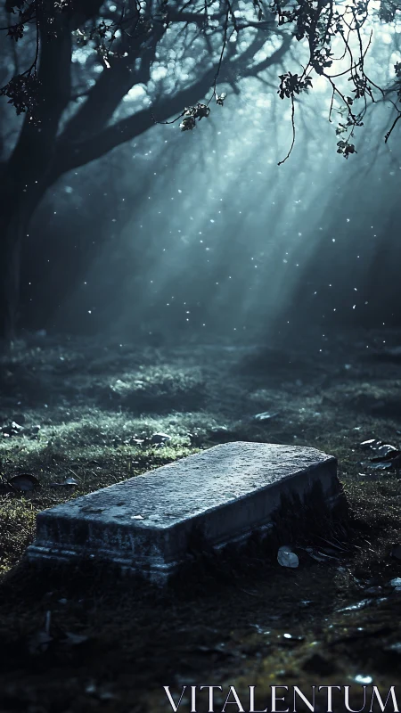 Soft morning light gently honors a quiet forest grave