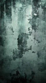 Weathered teal wall with moody peeling textures and depth.