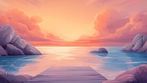 Soft sunset glow welcomes quiet moments by the water