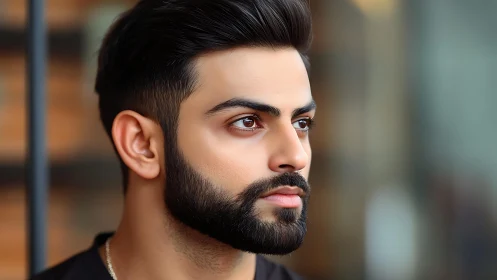 Calm portrait captures a thoughtful man in soft daylight