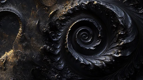 Midnight spiral forges baroque galaxies from liquid metal