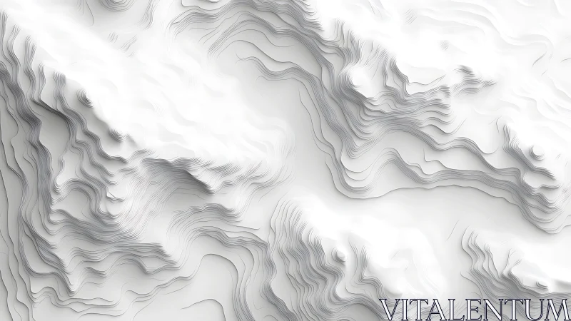 Contour lines form abstract layered topographic surface