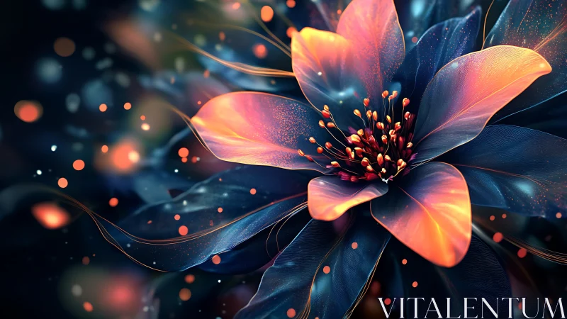 Luminescent Bloom Erupting Through Cosmic Particles.