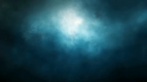 Luminous mist portal above a deep twilight ocean hush.