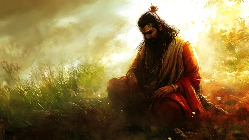 Sun-drenched mystic folds silence into the glowing earth