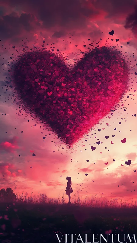 Solitude Beneath Heart's Sky: Love Takes Flight.