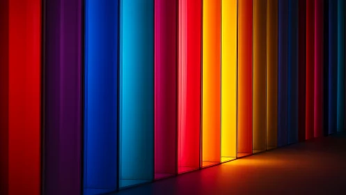 Spectral glass panels in gradient illumination study.