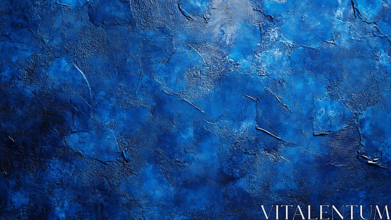 Textured cobalt pigment field with impasto surface dynamics.