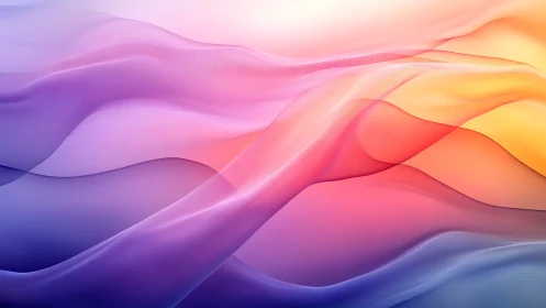 Soft gradient waves flow in luminous pastel sunrise light