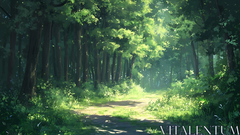 Emerald Cathedral Where Sunlight Dances Through Ancient Sentinels