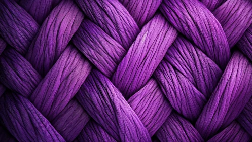 Violet braids of fiber weave into a luminous woven maze