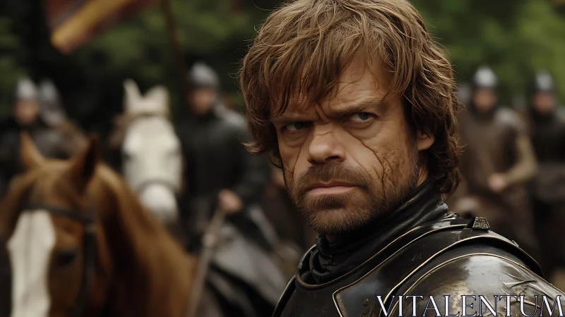 Steel-eyed knight measures the battlefield with quiet fury