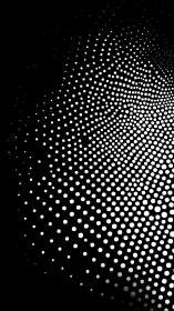 Soft ripple of white halftone dots on deep black field.
