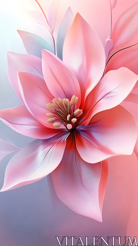 Ethereal Pink Blossom with Golden Center